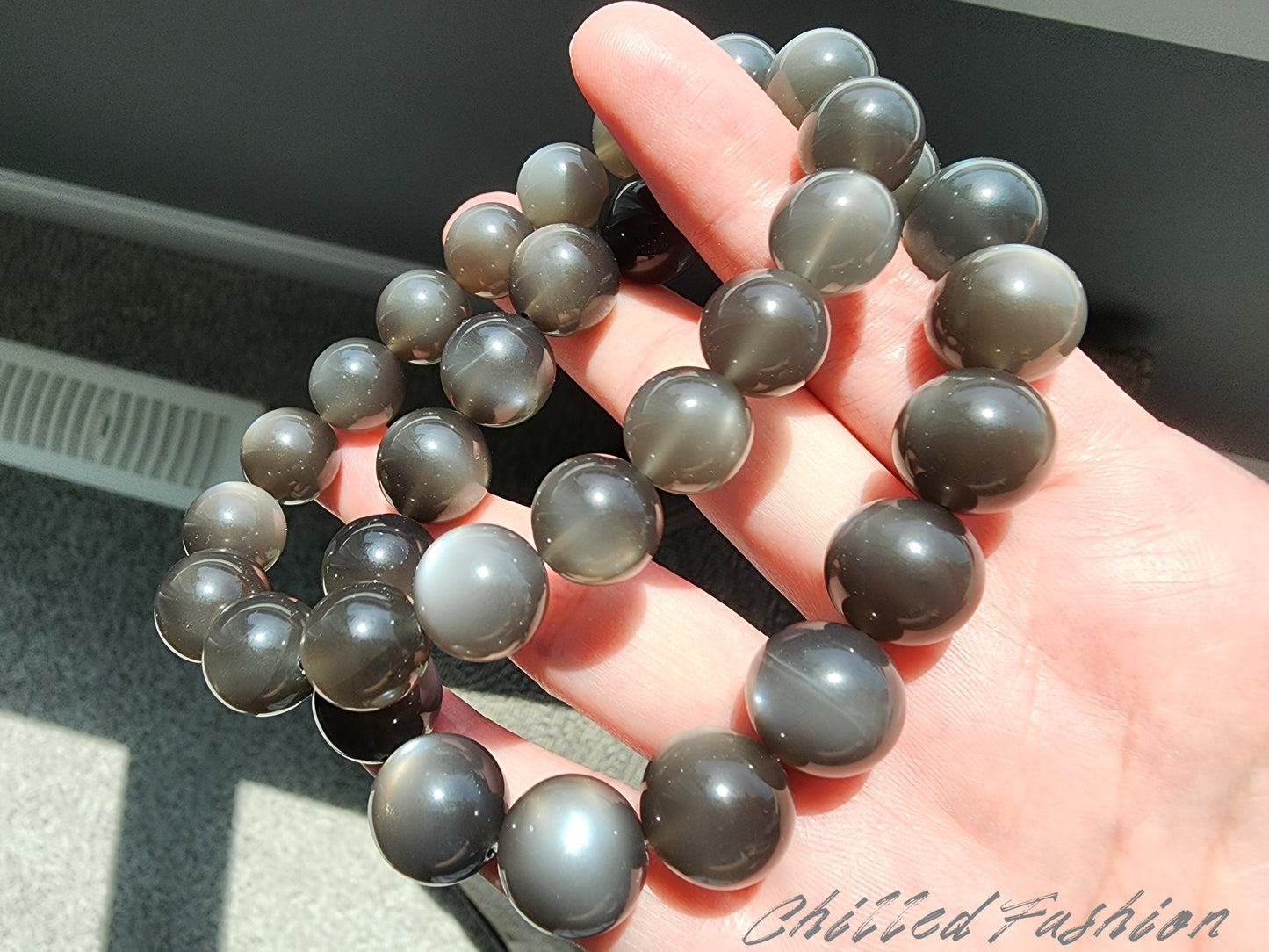 [Bracelet] Natural Black Moonstone Bracelet