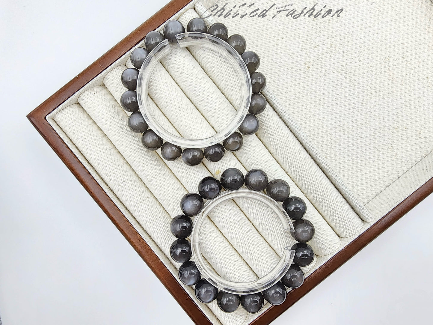 [Bracelet] Natural Black Moonstone Bracelet