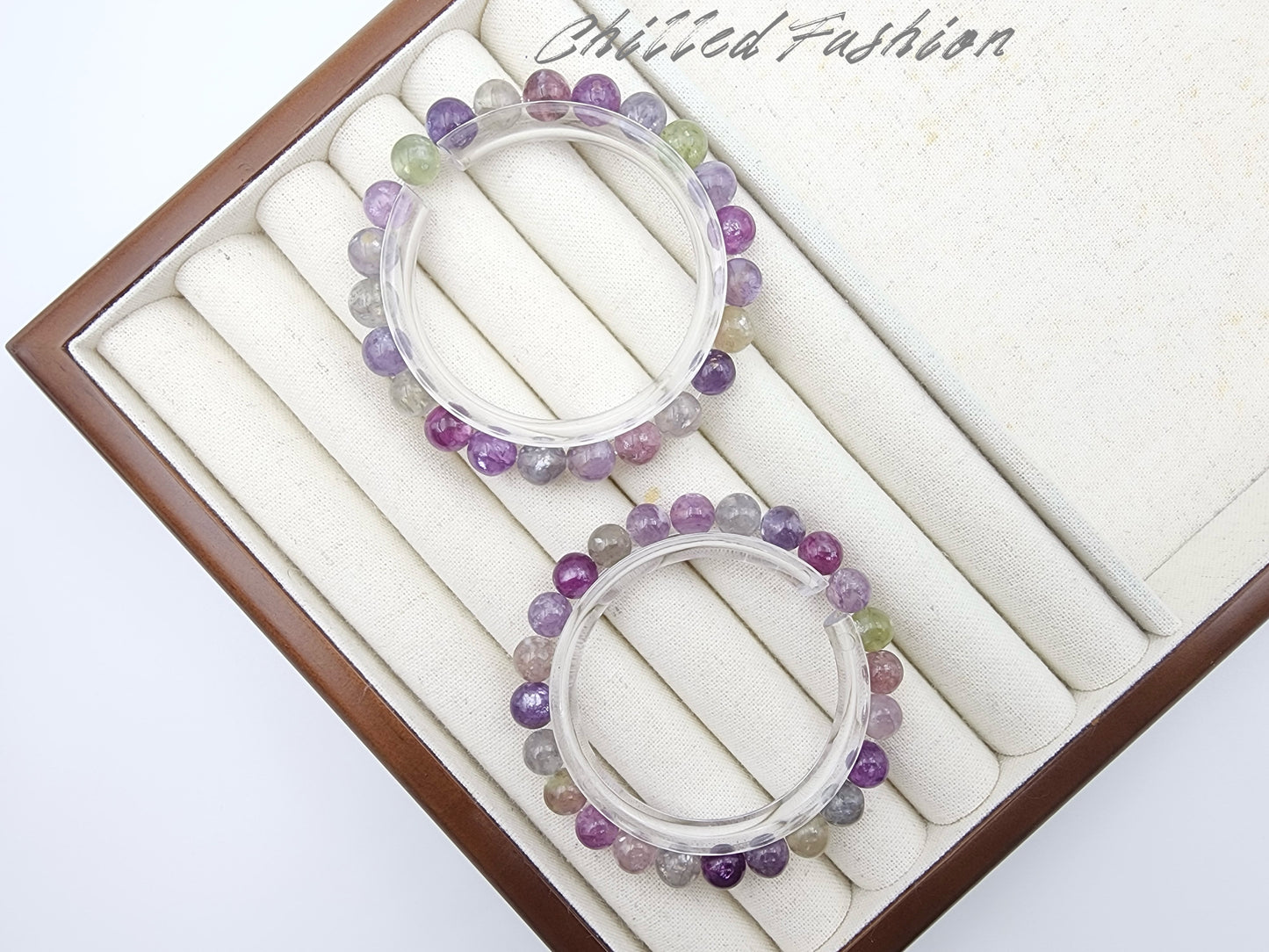 [Bracelet] Natural Gemstone: Multicolored Lepidolite 彩祖母晶 Stretch Bracelet