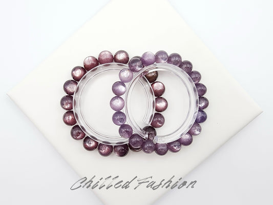 [Bracelet] Elegant Purple Lithium Mica 紫锂云母 Bead Bracelet - A Touch of Elegance and Healing Energy