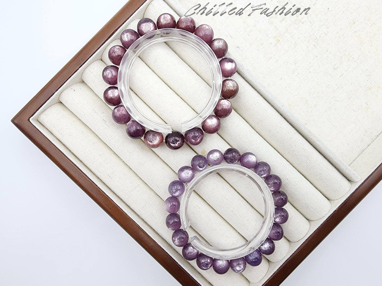 [Bracelet] Elegant Purple Lithium Mica 紫锂云母 Bead Bracelet - A Touch of Elegance and Healing Energy