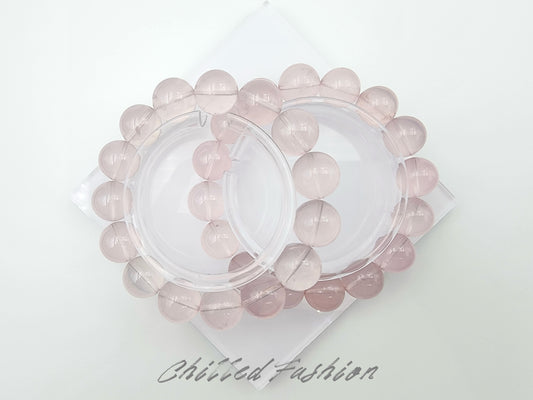 [Bracelet] Natural Mozambique Rose Quartz Bracelet