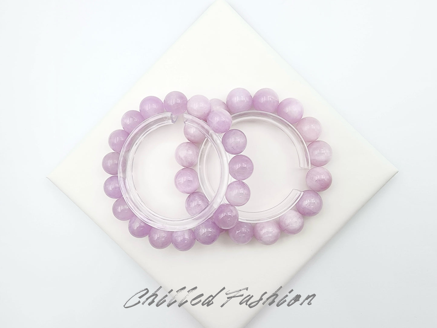 [Bracelet] Lilac Dreams: Natural Kunzite 紫锂辉 Beaded Bracelet