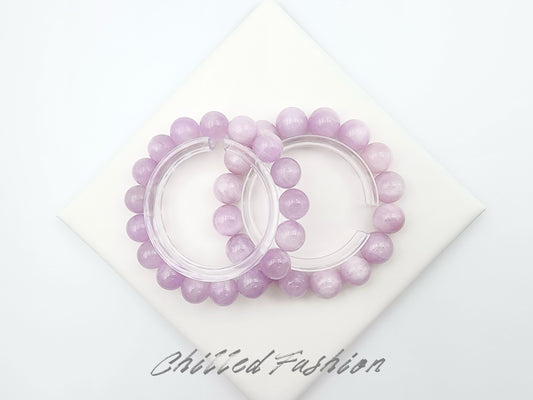 [Bracelet] Lilac Dreams: Natural Kunzite 紫锂辉 Beaded Bracelet