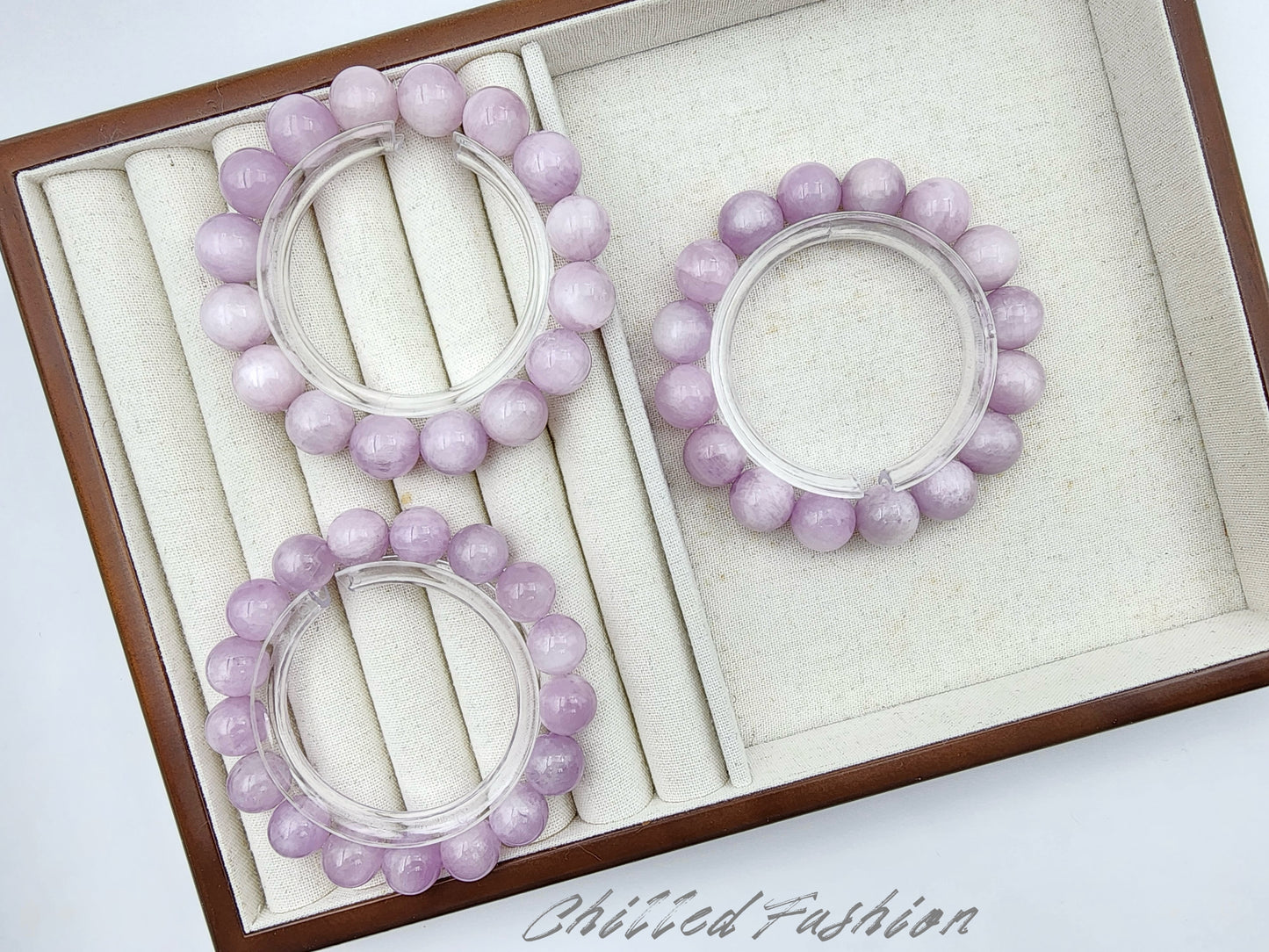 [Bracelet] Lilac Dreams: Natural Kunzite 紫锂辉 Beaded Bracelet