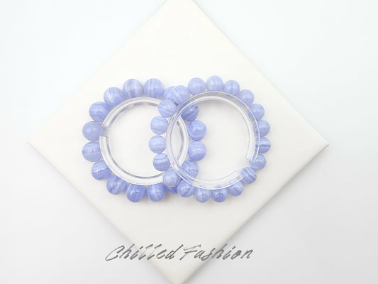 [Bracelet] Natural Blue Lace Agate Bracelet