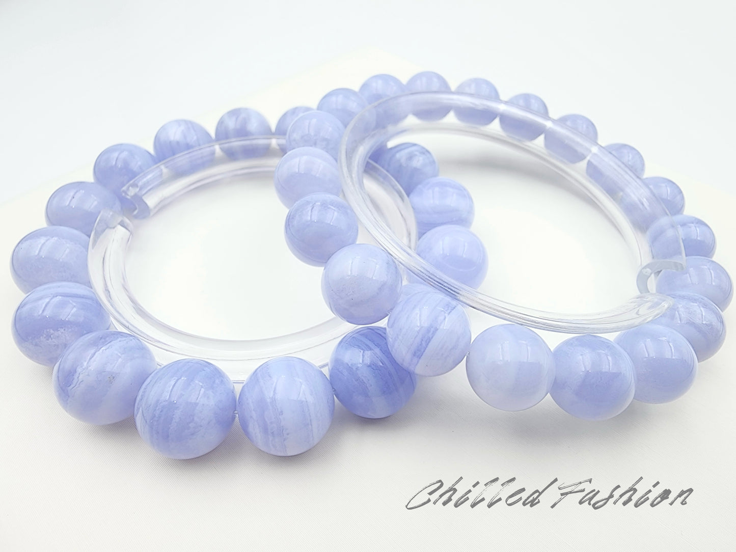 [Bracelet] Natural Blue Lace Agate Bracelet