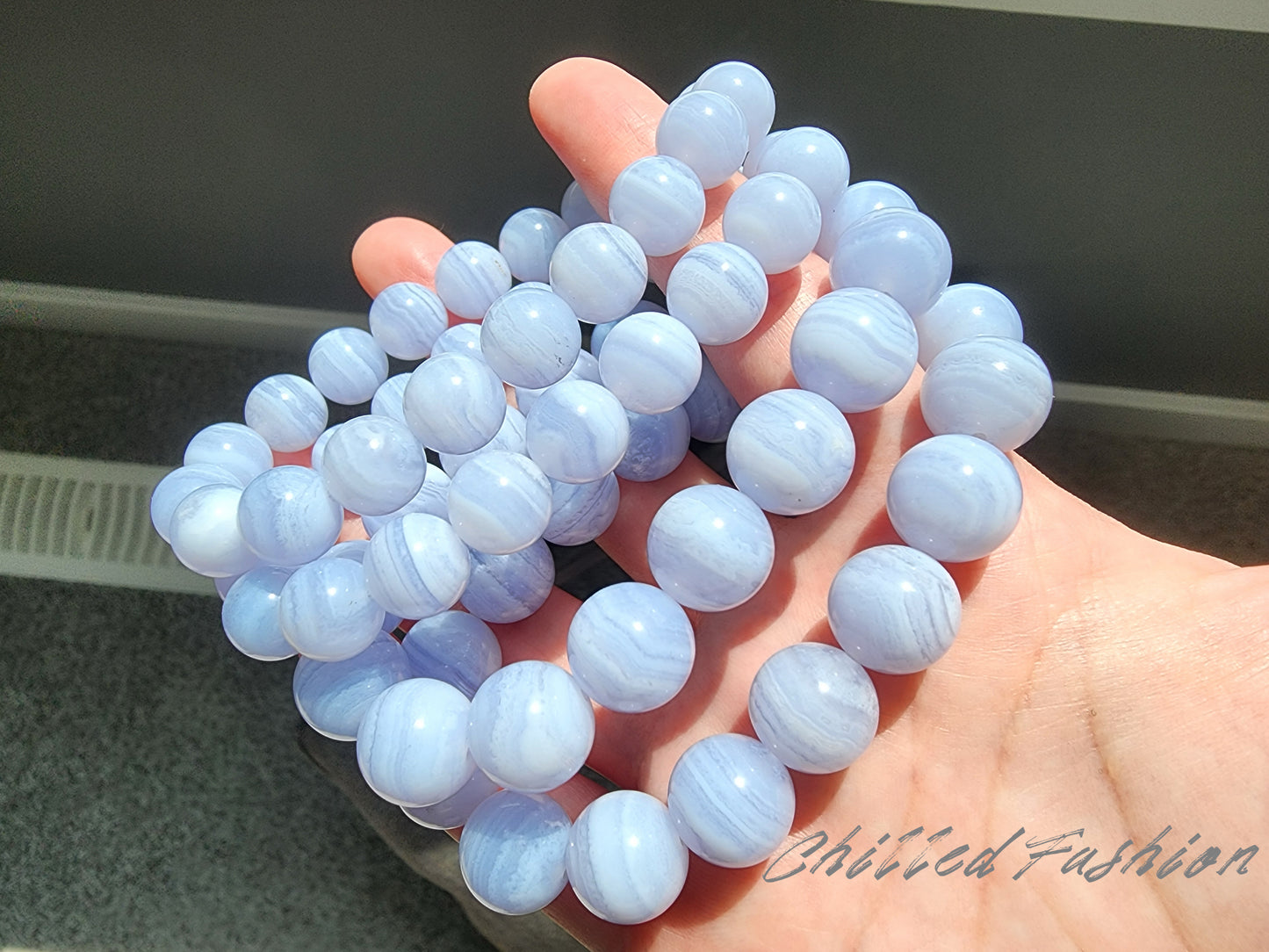 [Bracelet] Natural Blue Lace Agate Bracelet