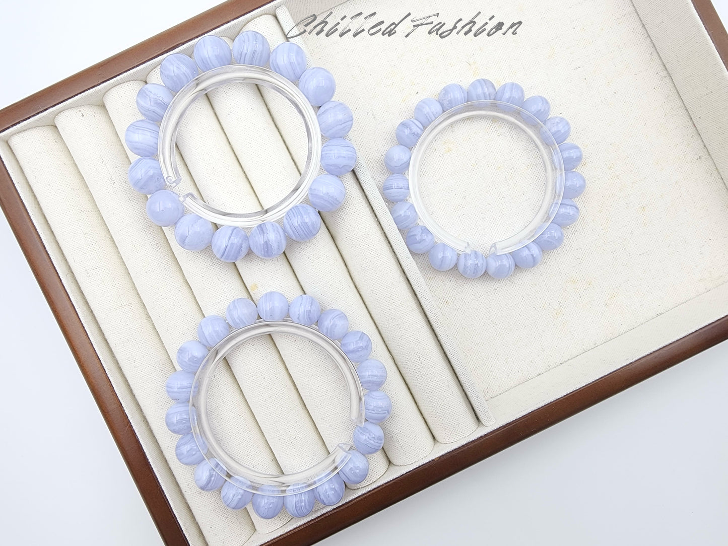 [Bracelet] Natural Blue Lace Agate Bracelet