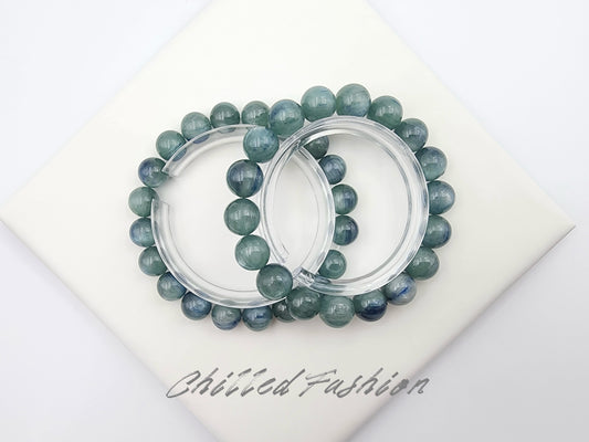 [Bracelet] Elegant Blue-Green Kyanite 蓝绿晶 Gemstone Bracelet - A Touch of Nature’s Beauty