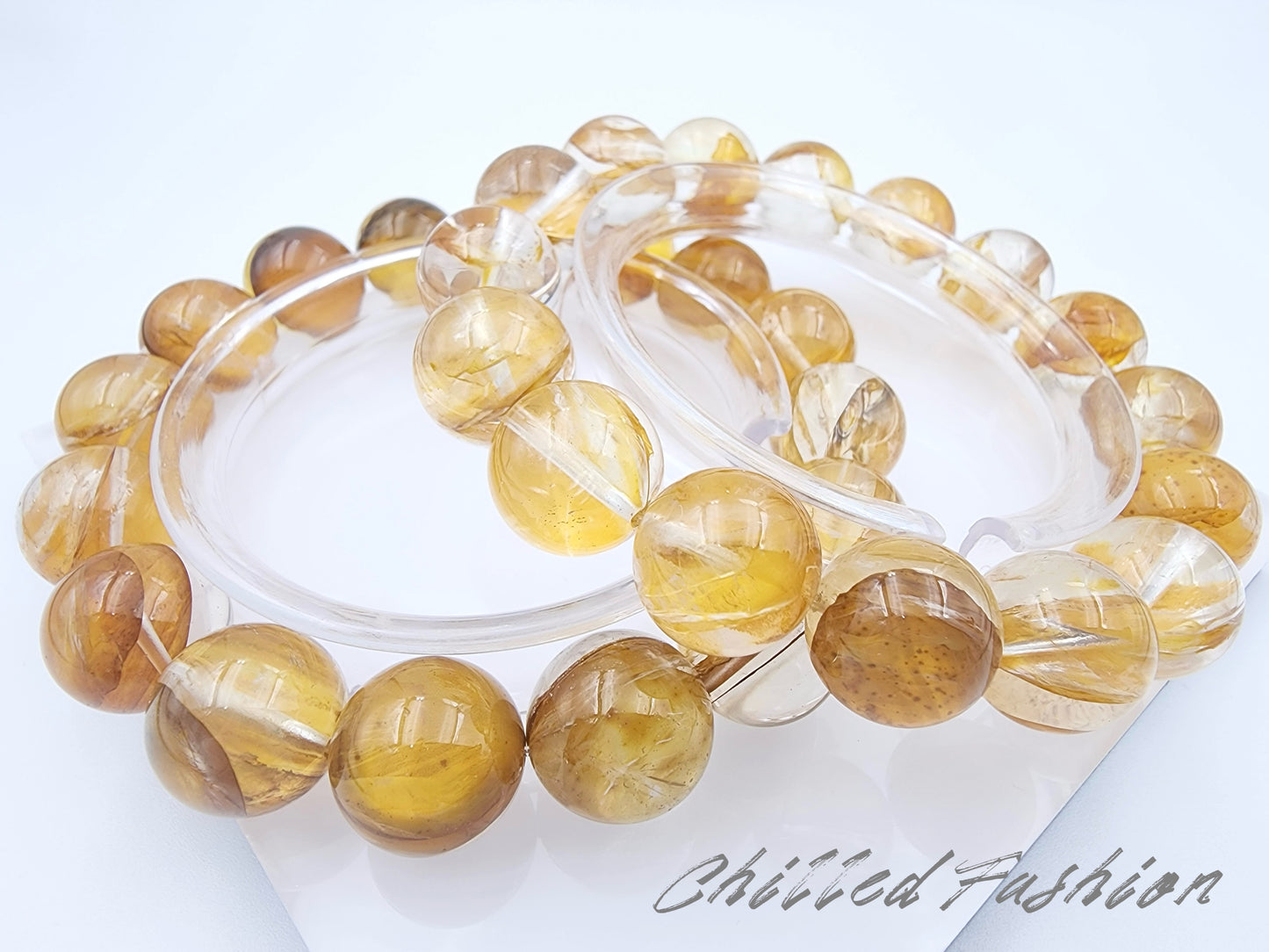 [Bracelet] Natural Golden Hematoid Quartz Bracelet