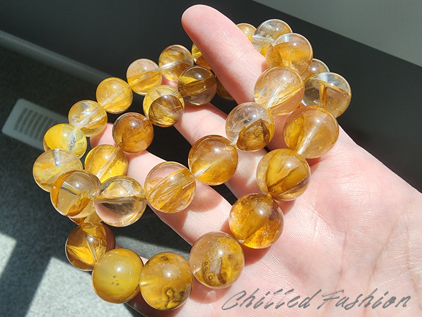[Bracelet] Natural Golden Hematoid Quartz Bracelet