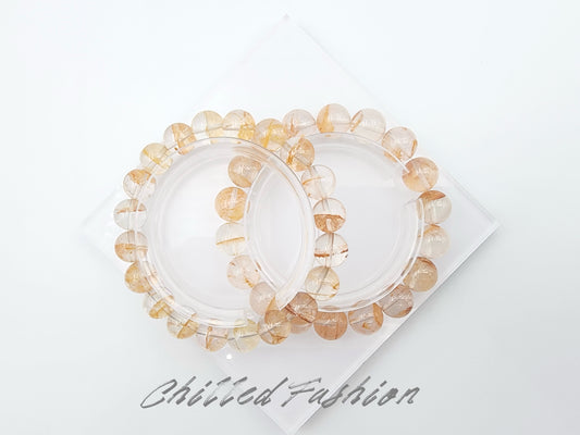 [Bracelet] Natural Orange Phantom Quartz Bracelet