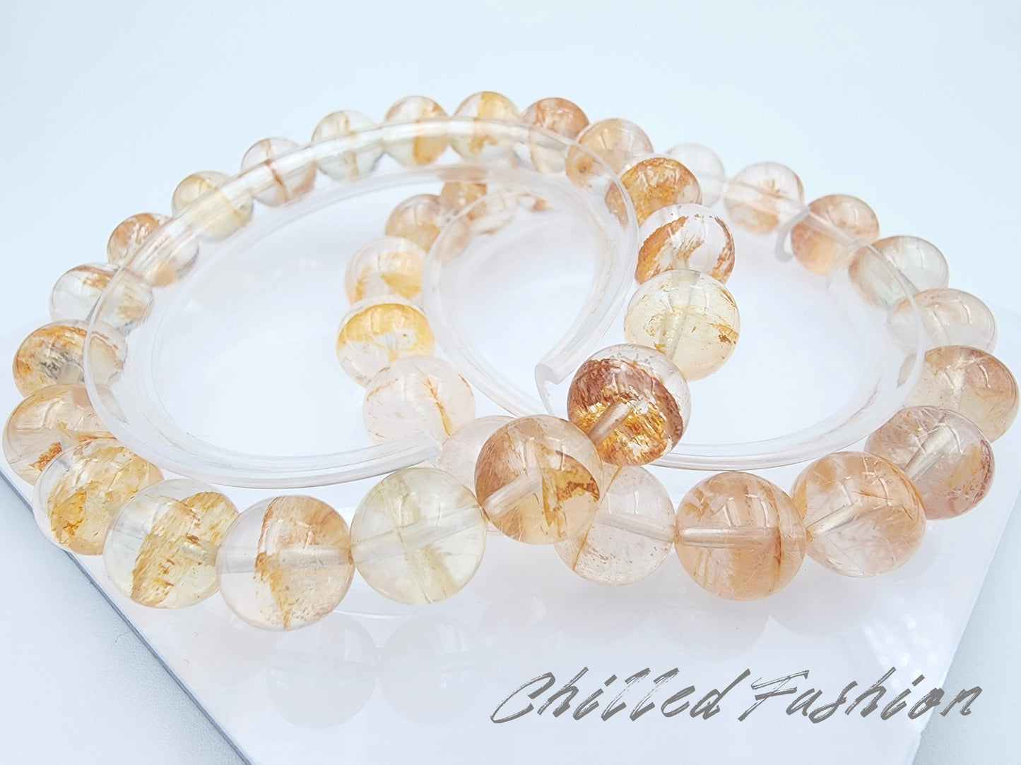 [Bracelet] Natural Orange Phantom Quartz Bracelet