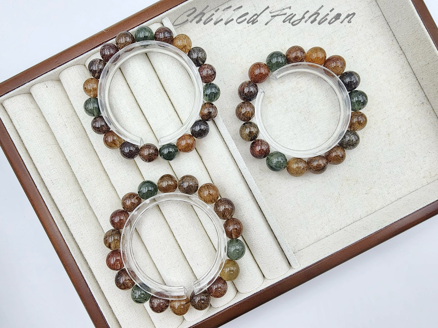 [Bracelet] Natural Multicolor Rutilated Quartz Bracelet