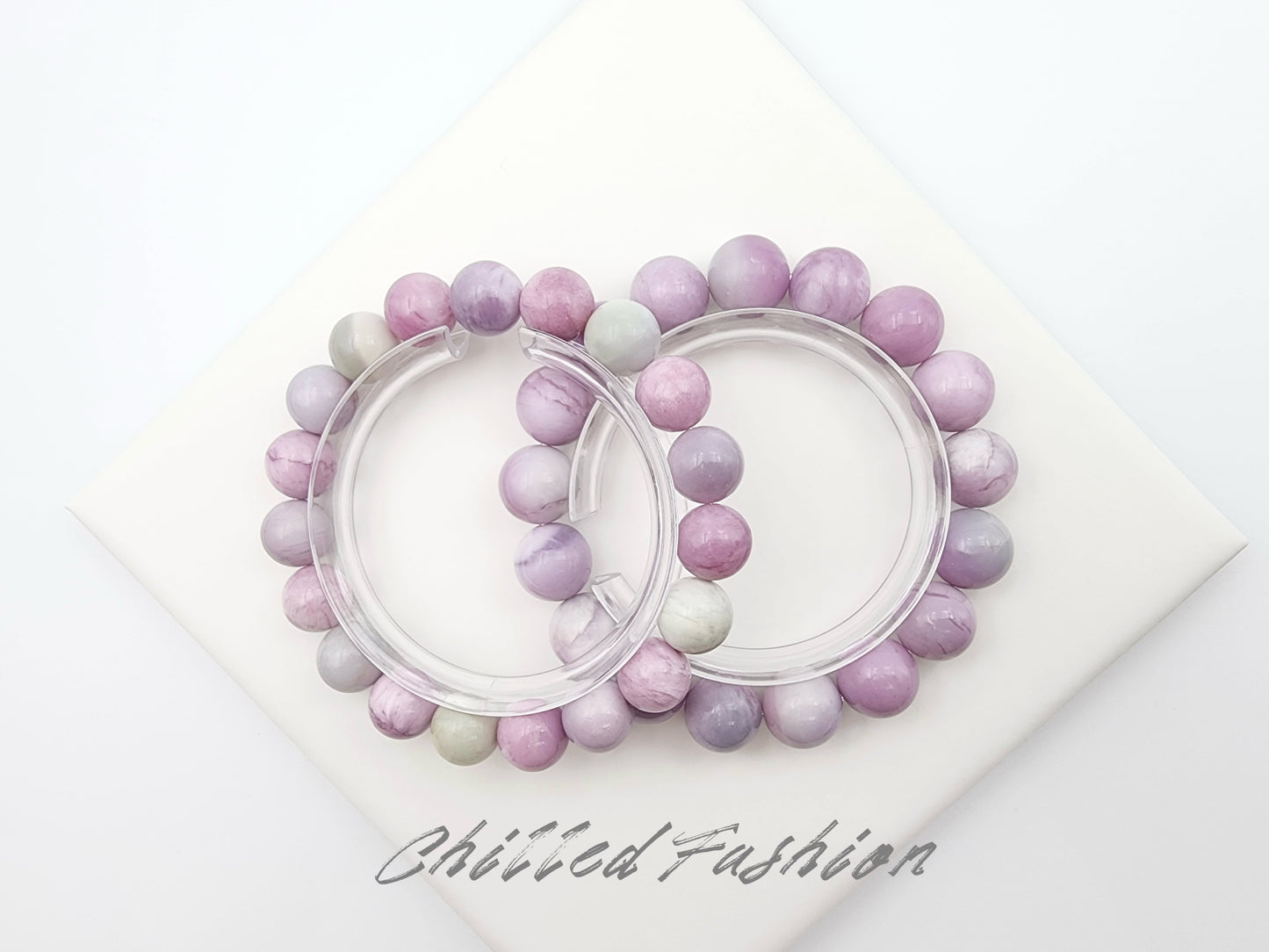 [Bracelet] Sugilite-Toned Mica Gemstone Bracelet