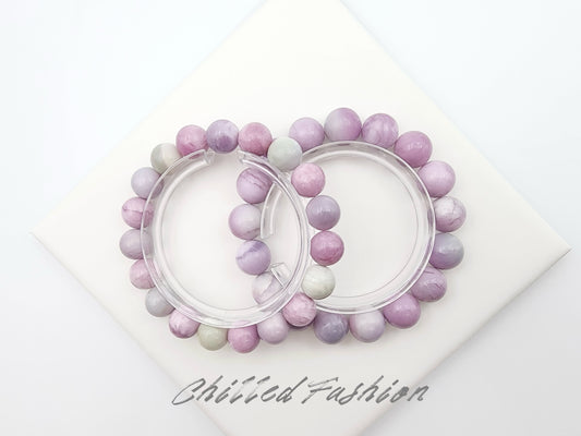 [Bracelet] Sugilite-Toned Mica Gemstone Bracelet