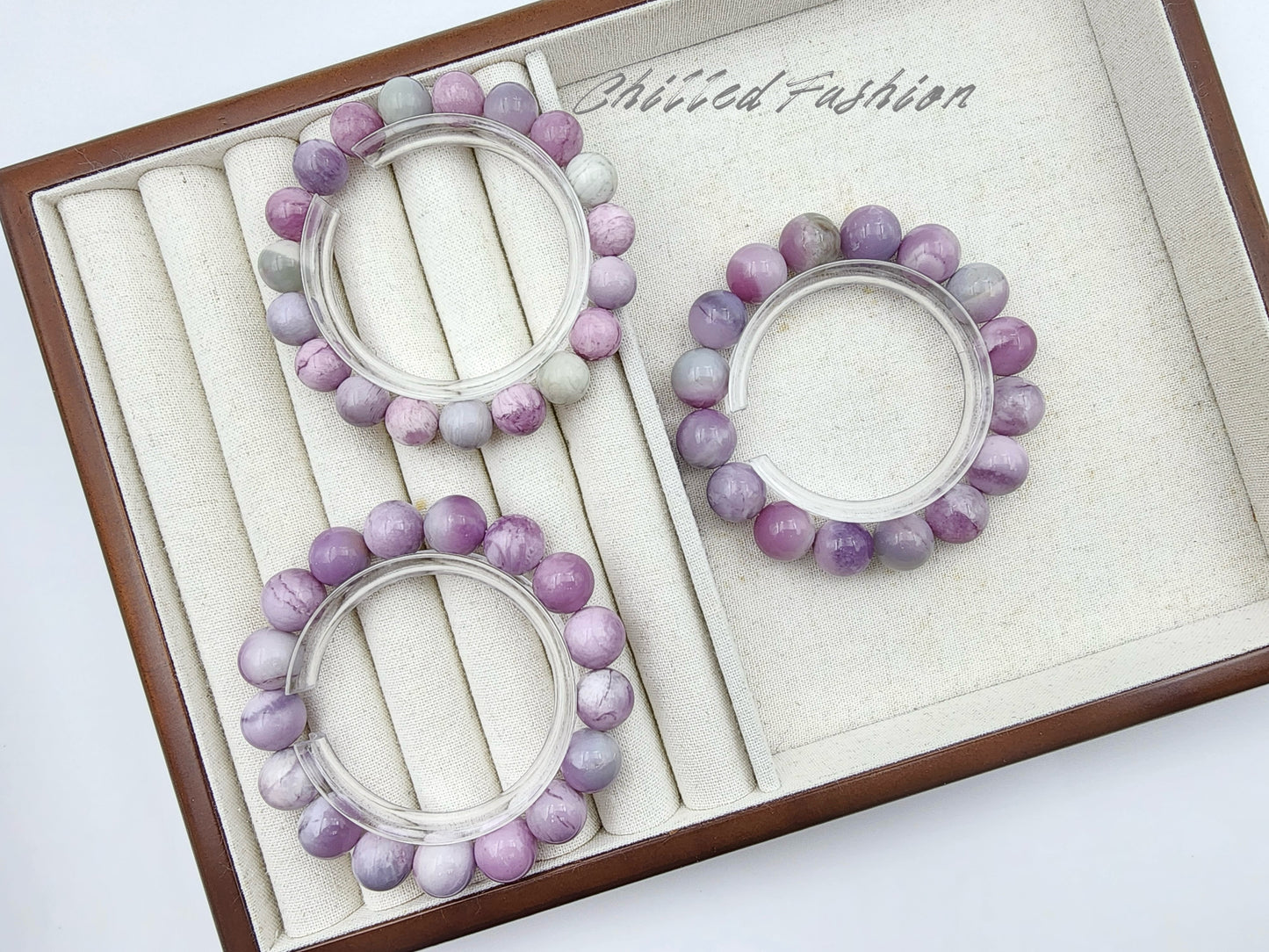 [Bracelet] Sugilite-Toned Mica Gemstone Bracelet