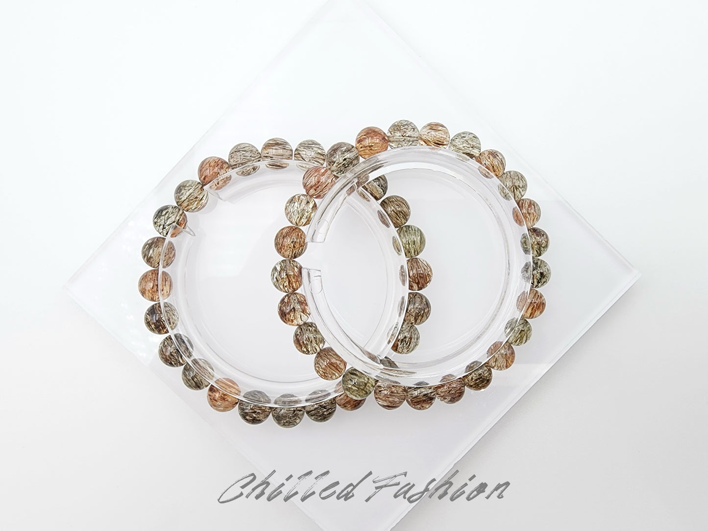 [Bracelet] Handcrafted 7mm Black Gold Rutilated Quartz 黑金超 Bracelet - Elegant Energy Balancing Jewelry