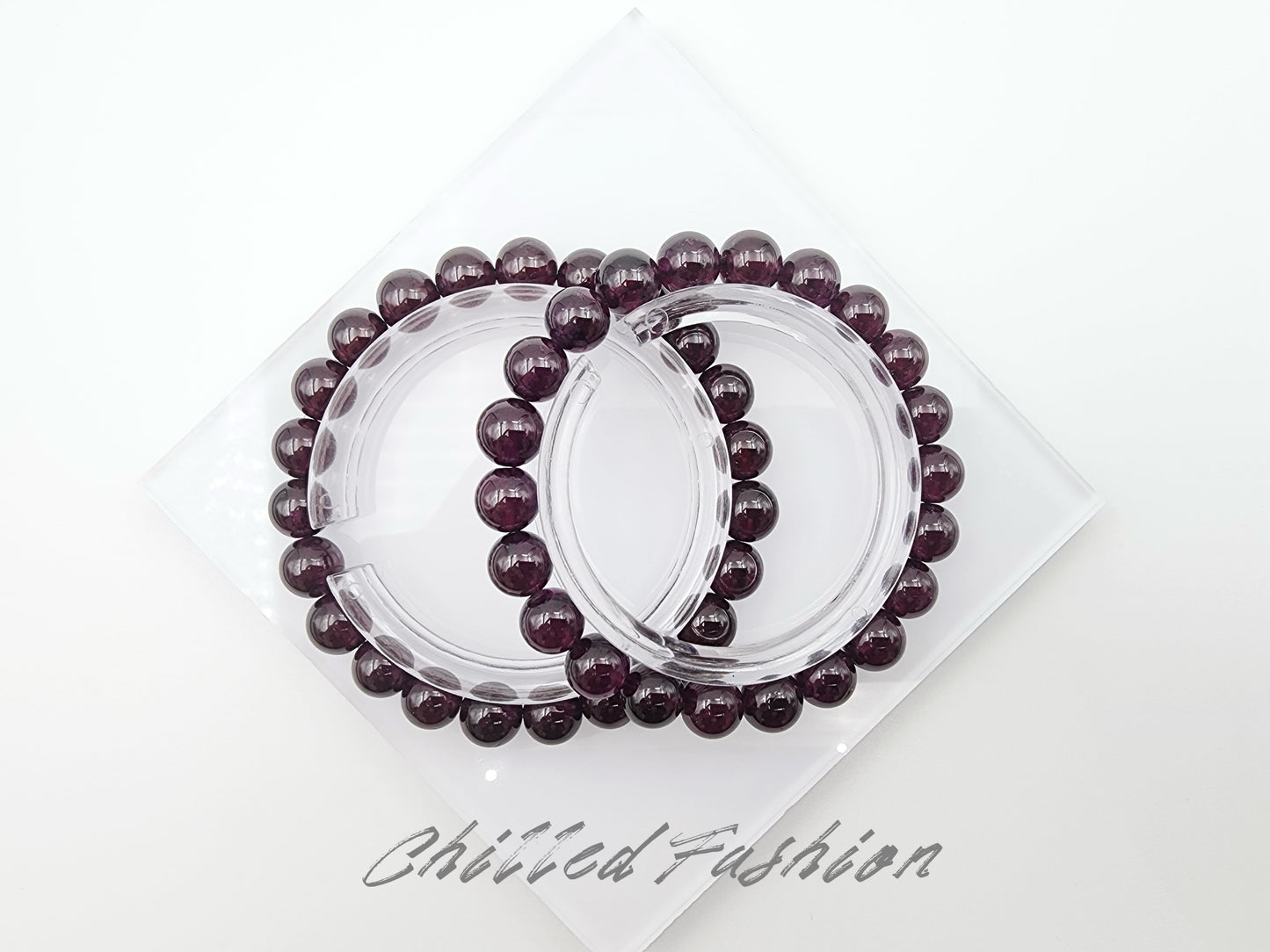 [Bracelet] Natural 8mm Almandine Garnet Bracelet