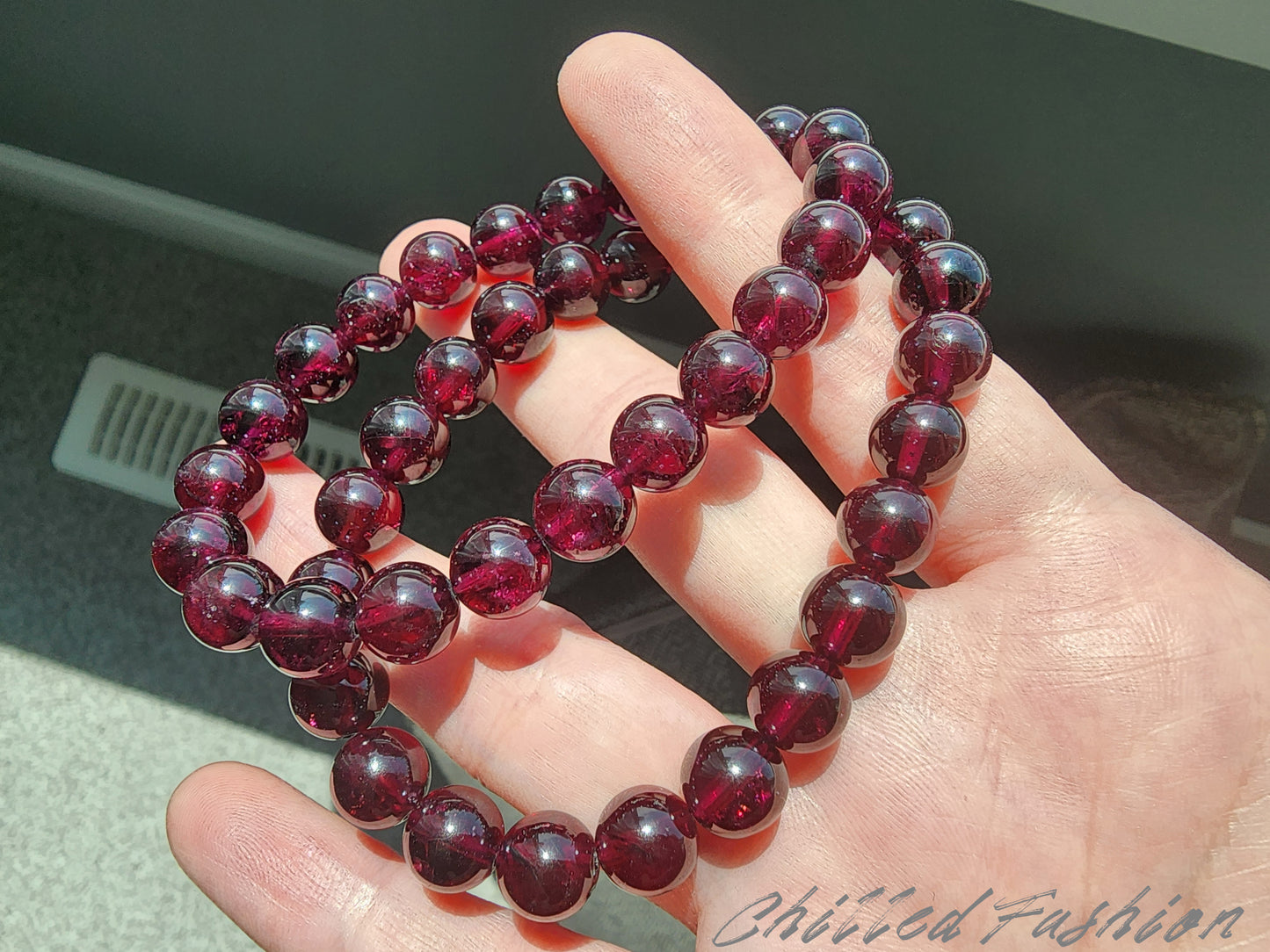 [Bracelet] Natural 8mm Almandine Garnet Bracelet