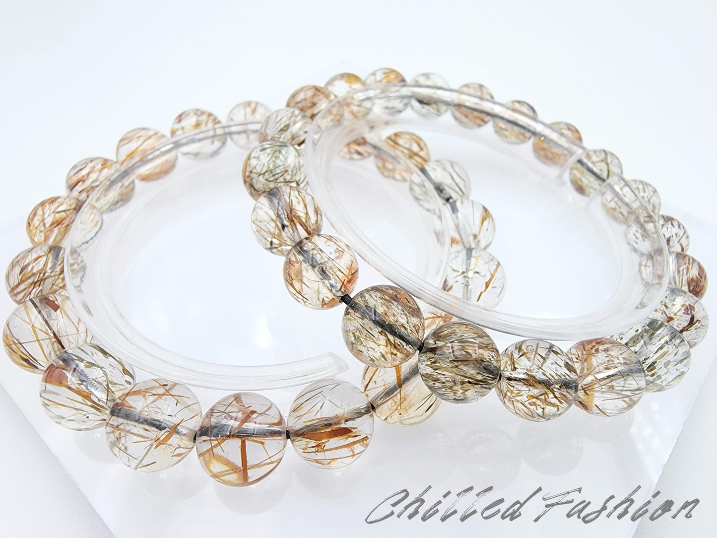 [Bracelet] Natural Black Gold Rutilated Quartz Bracelet