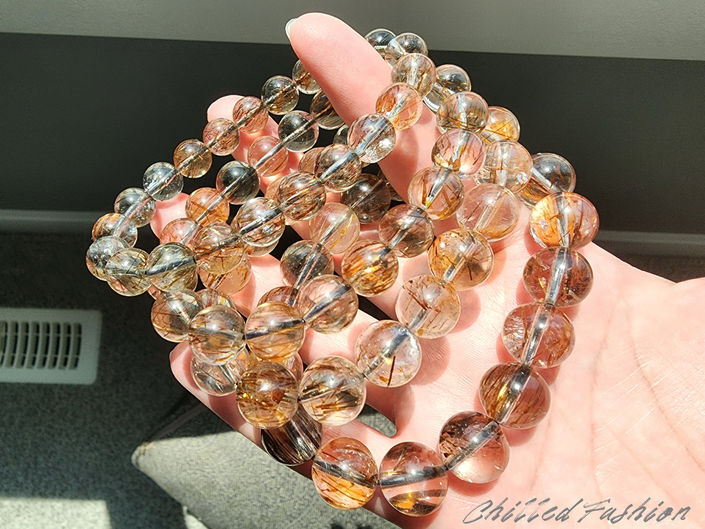 [Bracelet] Natural Black Gold Rutilated Quartz Bracelet