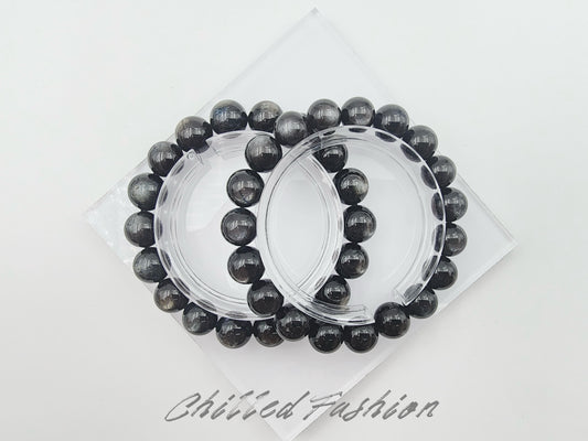 [Bracelet] Exquisite Black Burst Flash Aquamarine 黑爆闪海蓝宝 Bracelet: A Touch of Elegance and Mystery