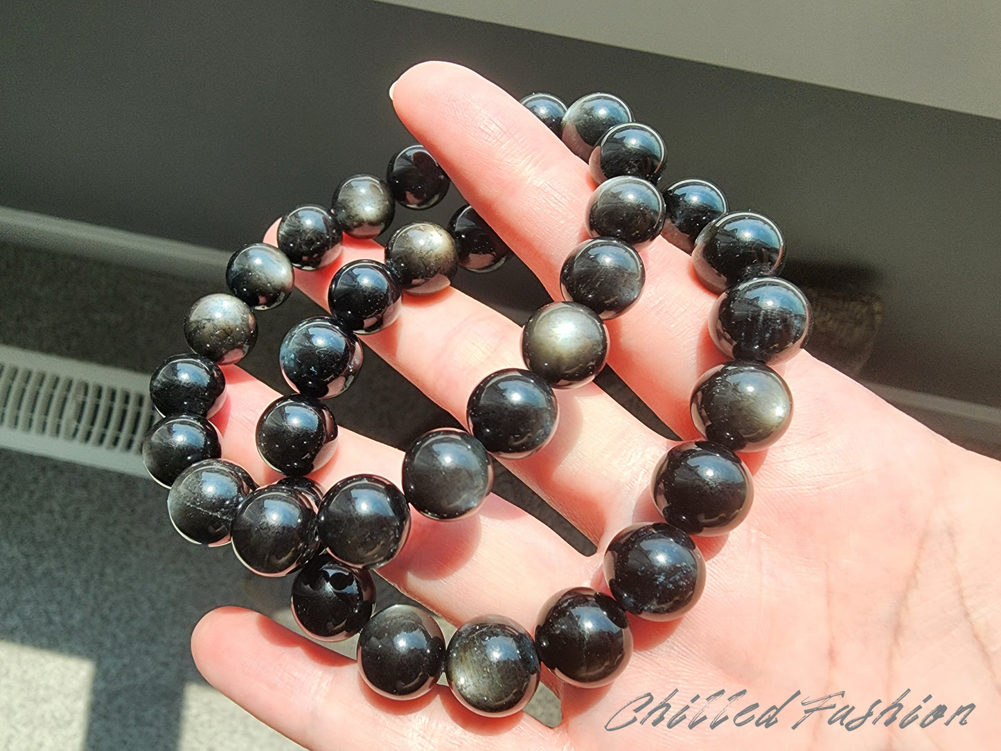 [Bracelet] Exquisite Black Burst Flash Aquamarine 黑爆闪海蓝宝 Bracelet: A Touch of Elegance and Mystery
