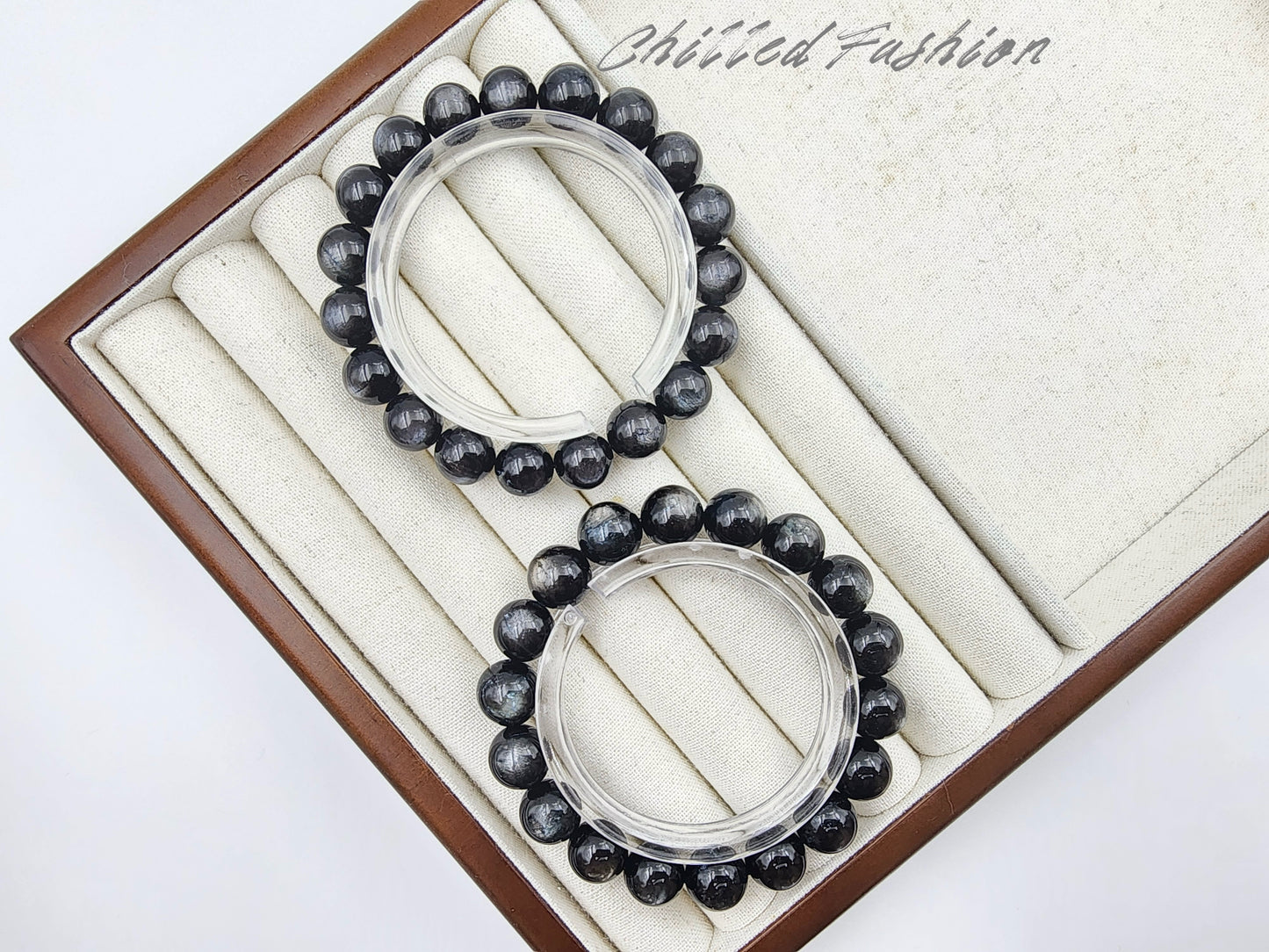 [Bracelet] Exquisite Black Burst Flash Aquamarine 黑爆闪海蓝宝 Bracelet: A Touch of Elegance and Mystery