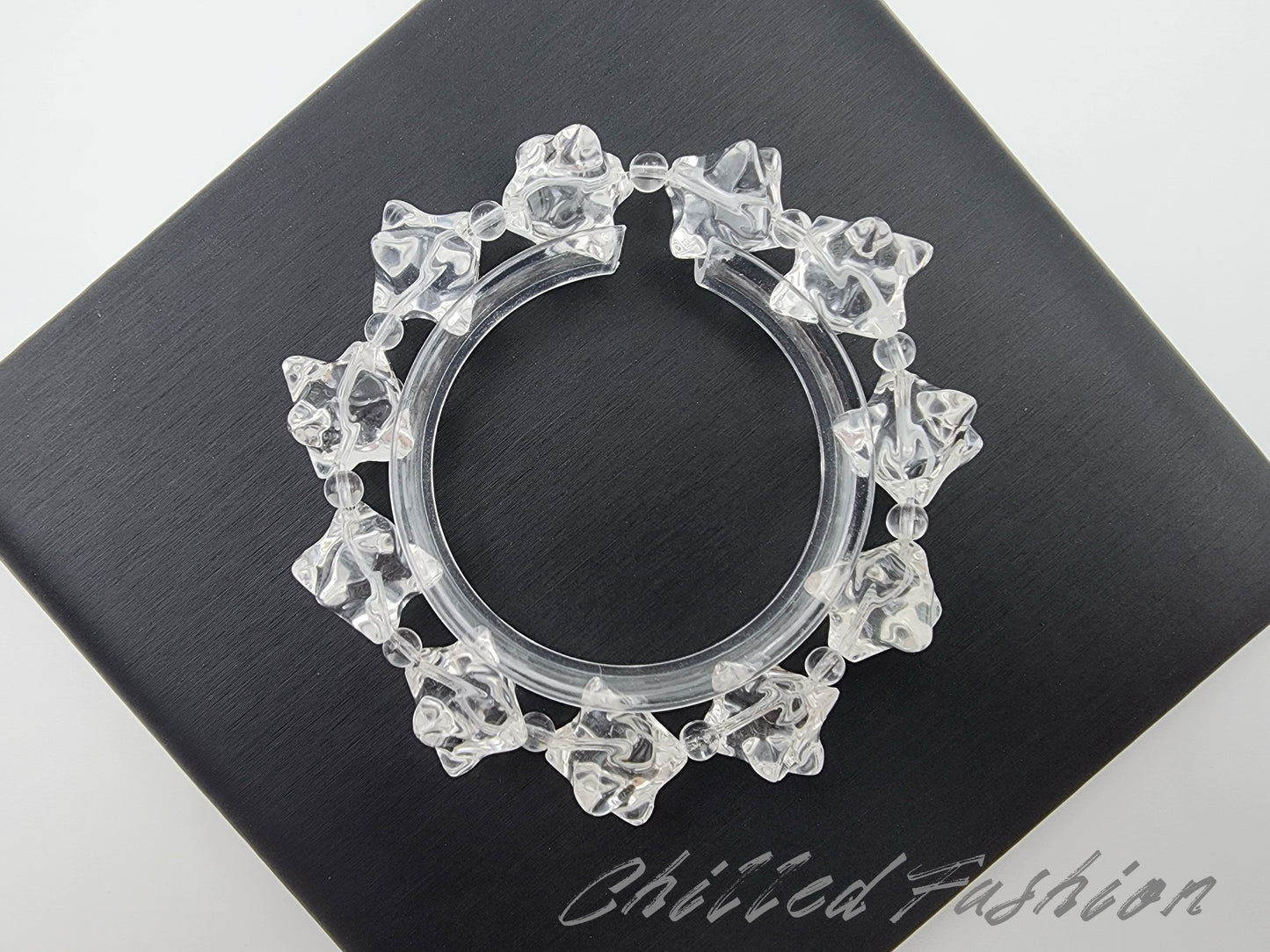 [Bracelet] Clear Quartz Sacred Geometry Merkaba Bracelet