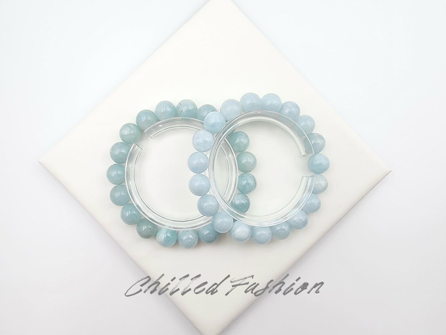 [Bracelet] Natural Sky Cloud Aquamarine Bracelet