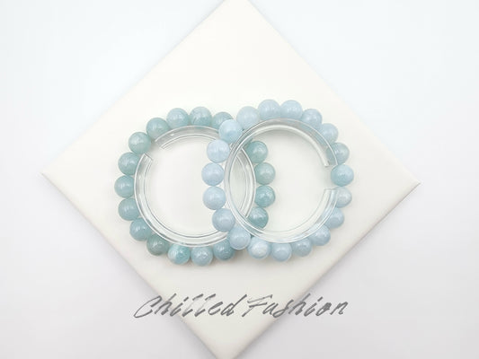 [Bracelet] Natural Sky Cloud Aquamarine Bracelet