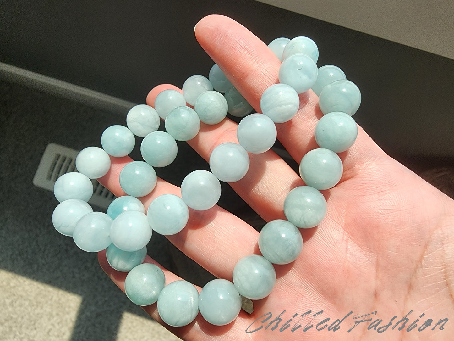 [Bracelet] Natural Sky Cloud Aquamarine Bracelet