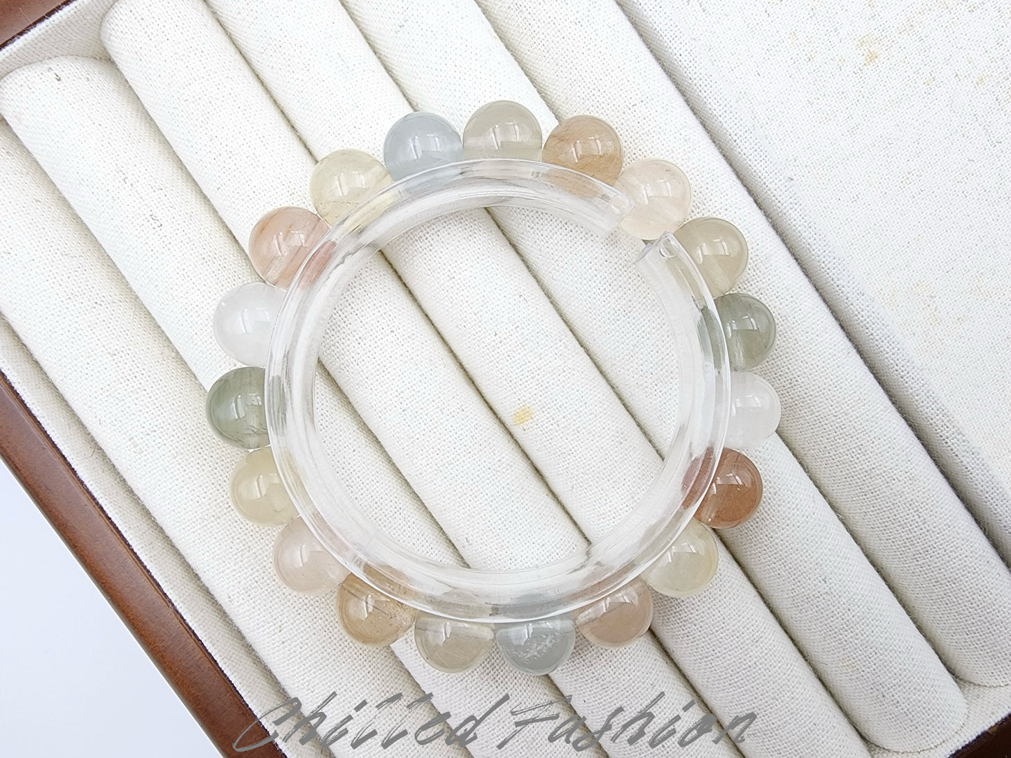 [Bracelet] 11mm Rainbow Rabbit Hair Quartz Bracelet