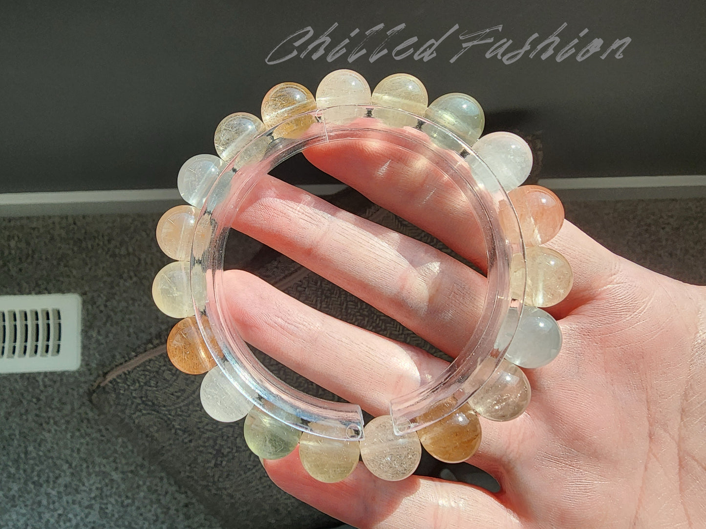 [Bracelet] 11mm Rainbow Rabbit Hair Quartz Bracelet