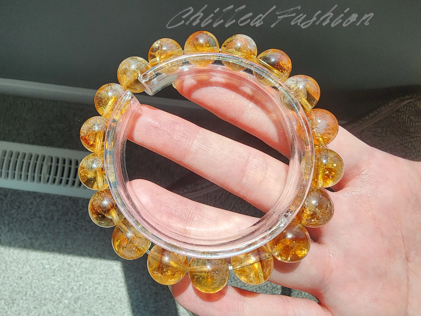 [Bracelet] Sun-Kissed Brilliance: 11mm Round Whiskey Yellow Citrine Bead 黄塔晶 Stacking Bracelet