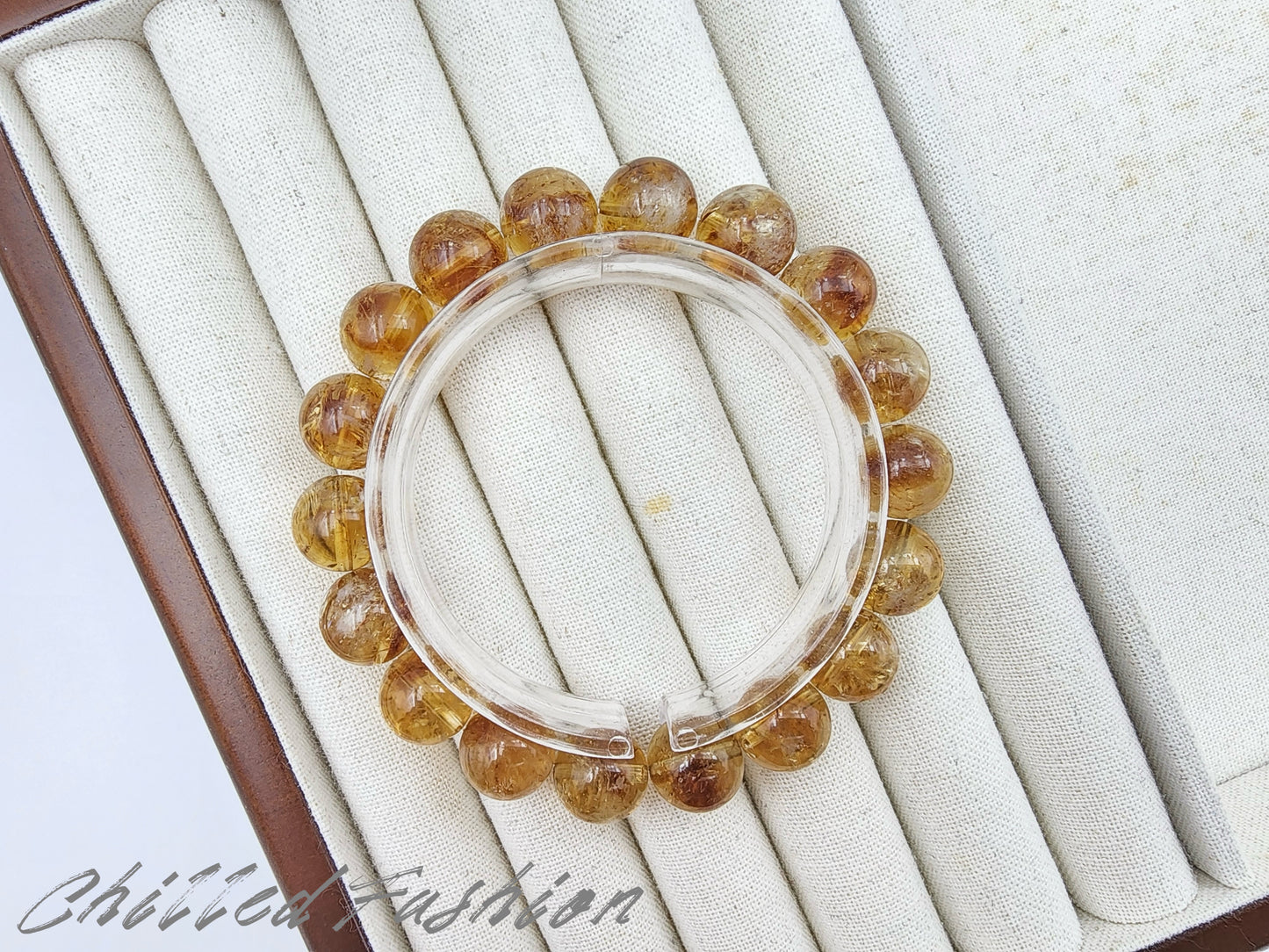 [Bracelet] Sun-Kissed Brilliance: 11mm Round Whiskey Yellow Citrine Bead 黄塔晶 Stacking Bracelet