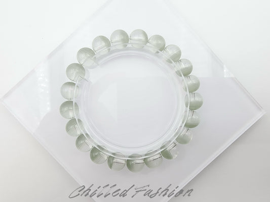 [Bracelet] 9mm Misty Sage Green Phantom Quartz Bracelet