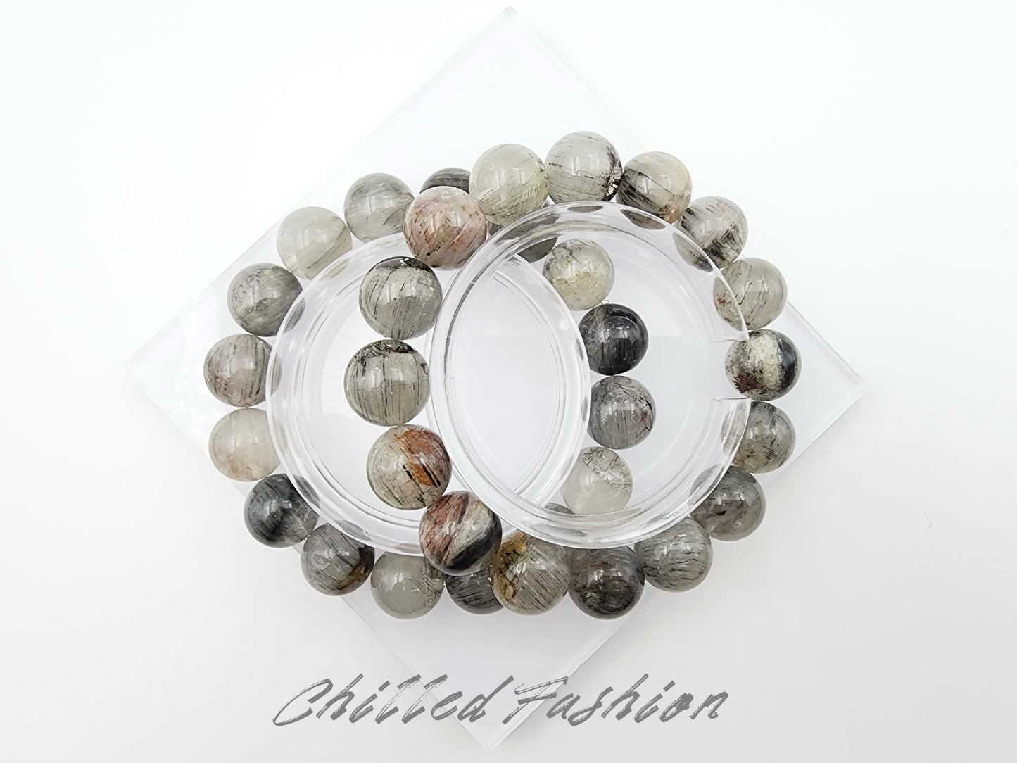 [Bracelet] Natural 13mm Rutilated Phantom Quartz Bracelet