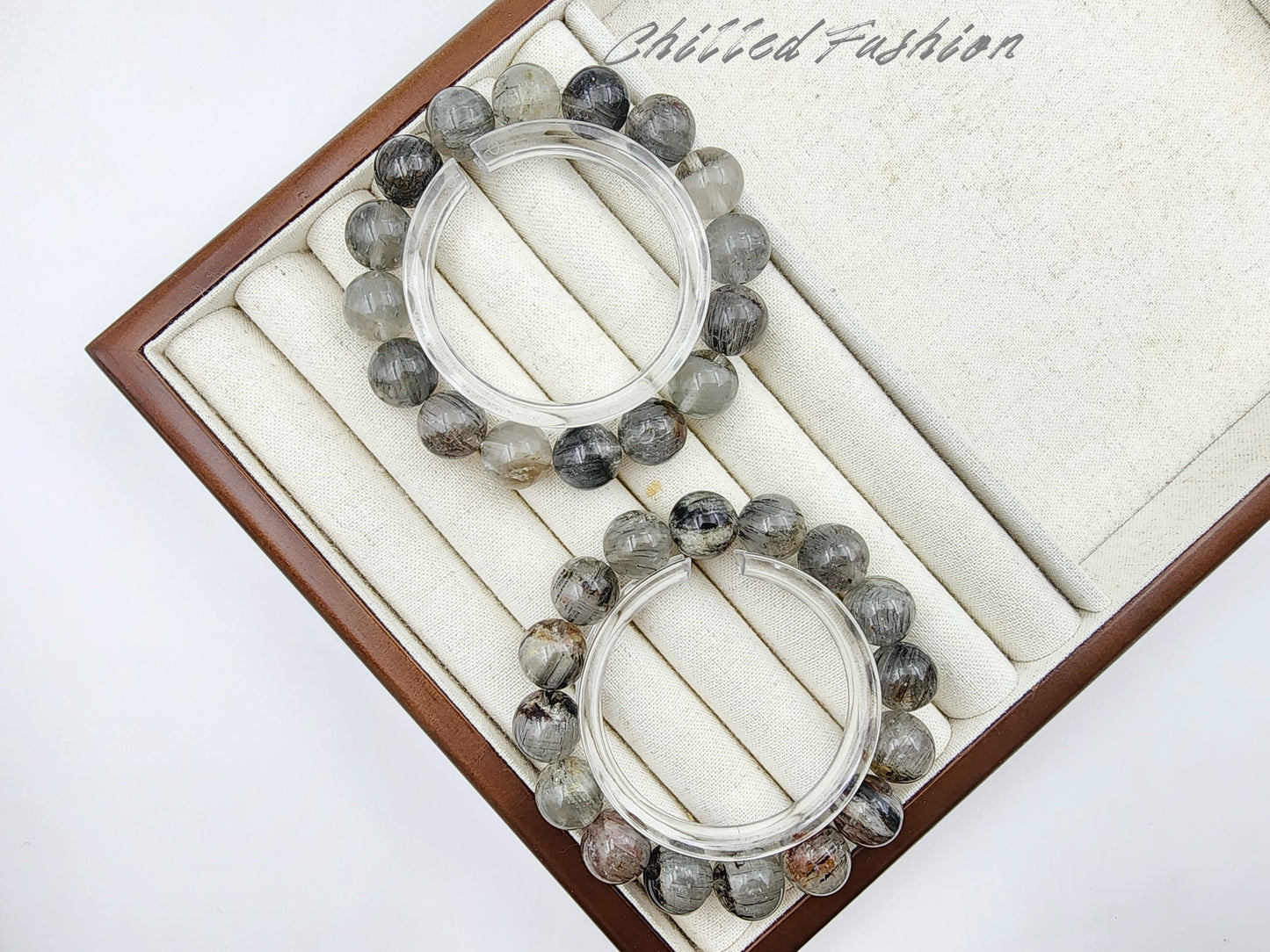 [Bracelet] Natural 13mm Rutilated Phantom Quartz Bracelet