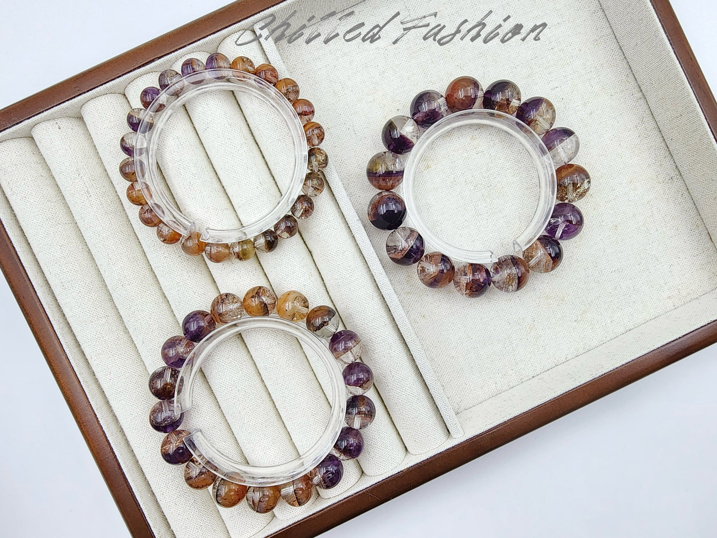 [Bracelet] Auralite-23 Harmony: Round Bead Crystal Bracelet for Spiritual Growth