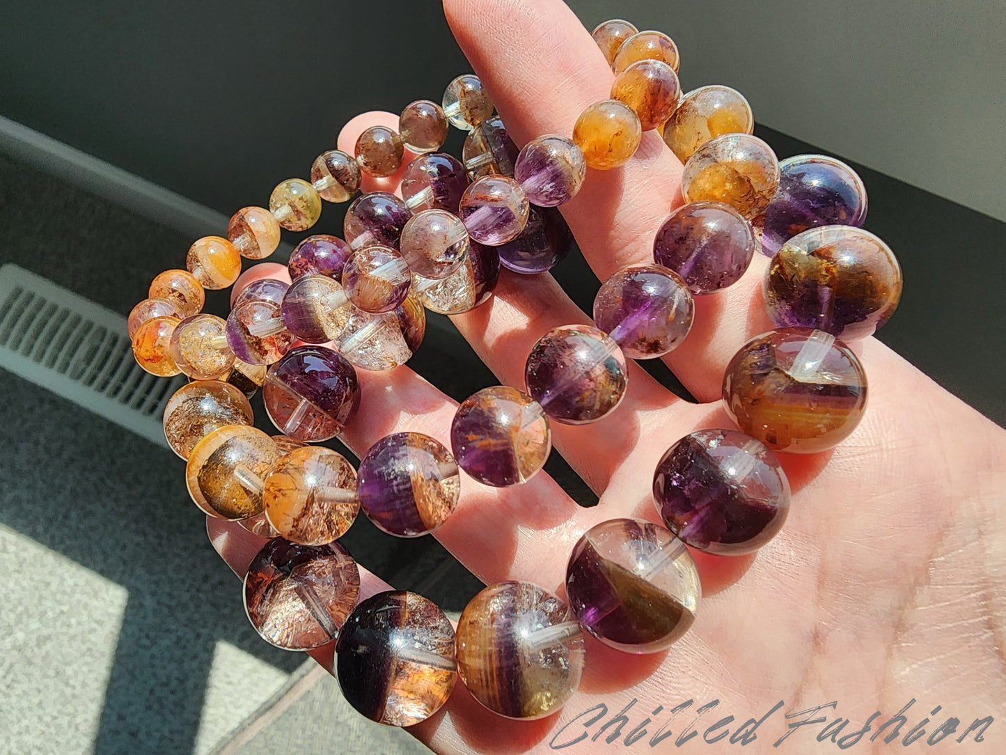 [Bracelet] Auralite-23 Harmony: Round Bead Crystal Bracelet for Spiritual Growth