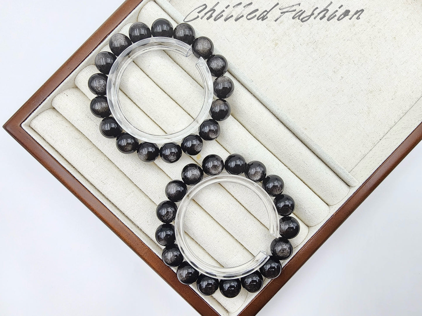 [Bracelet] Unleash Your Inner Strength: 12mm Silver Obsidian 银耀石 Bracelet