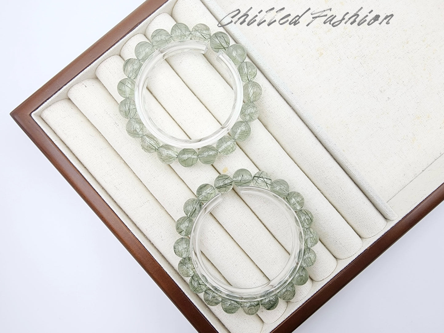 [Bracelet] Natural Green Rutilated Quartz Bracelet
