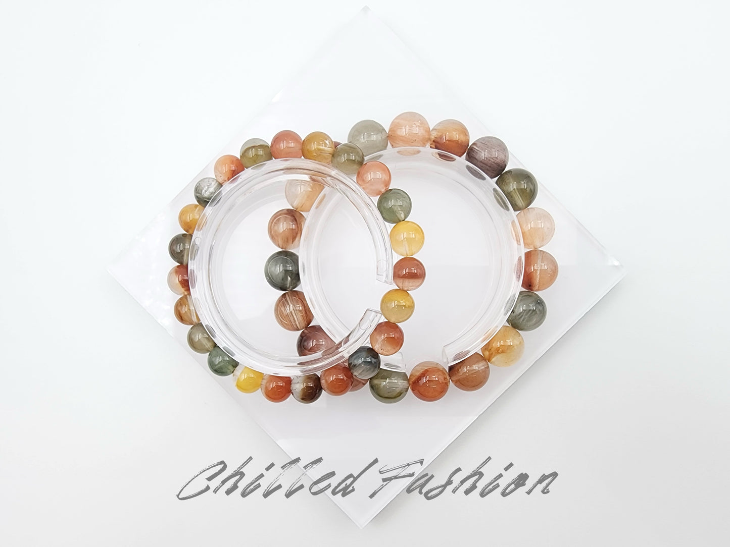 [Bracelet] Radiant Phoenix: Colorful Rabbit Hair Quartz 兔毛 Bracelet - A Vibrant Elegance for Your Wrist