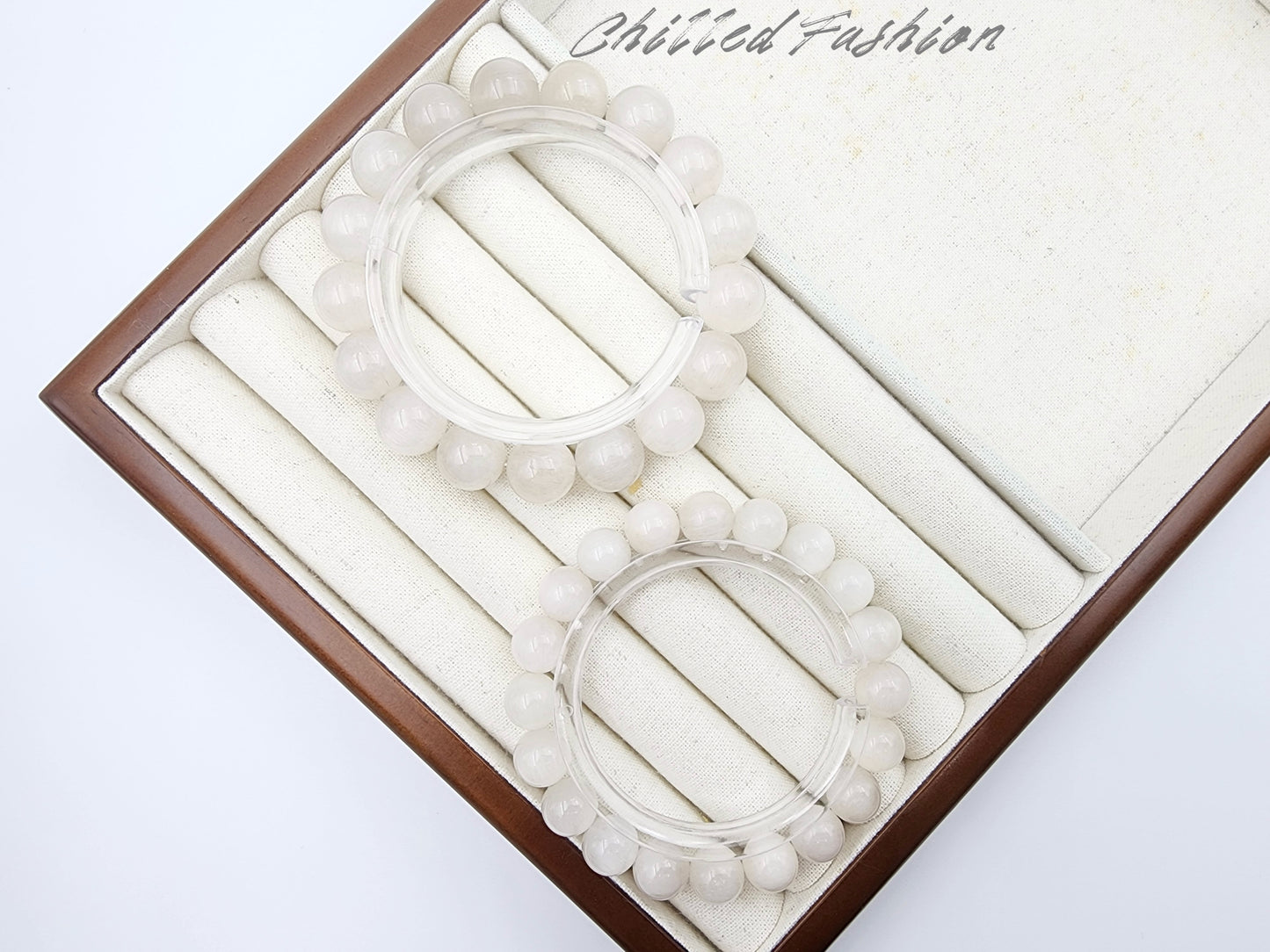 [Bracelet] Natural White Rabbit Hair Quartz Bracelet