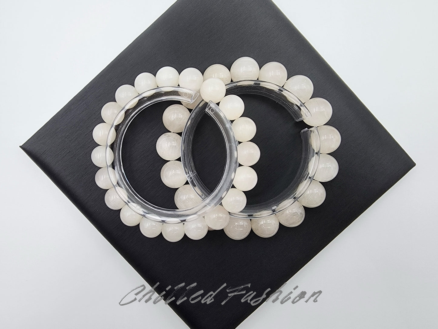 [Bracelet] Natural White Rabbit Hair Quartz Bracelet