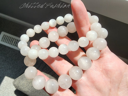[Bracelet] Natural White Rabbit Hair Quartz Bracelet