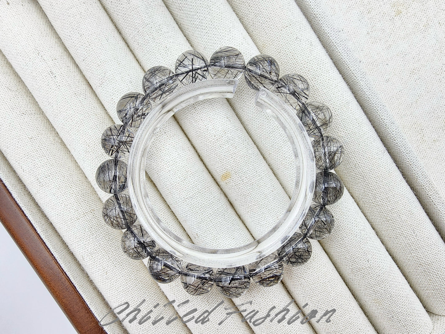 [Bracelet] Natural 10mm Lace Black Rutilated Quartz Bracelet